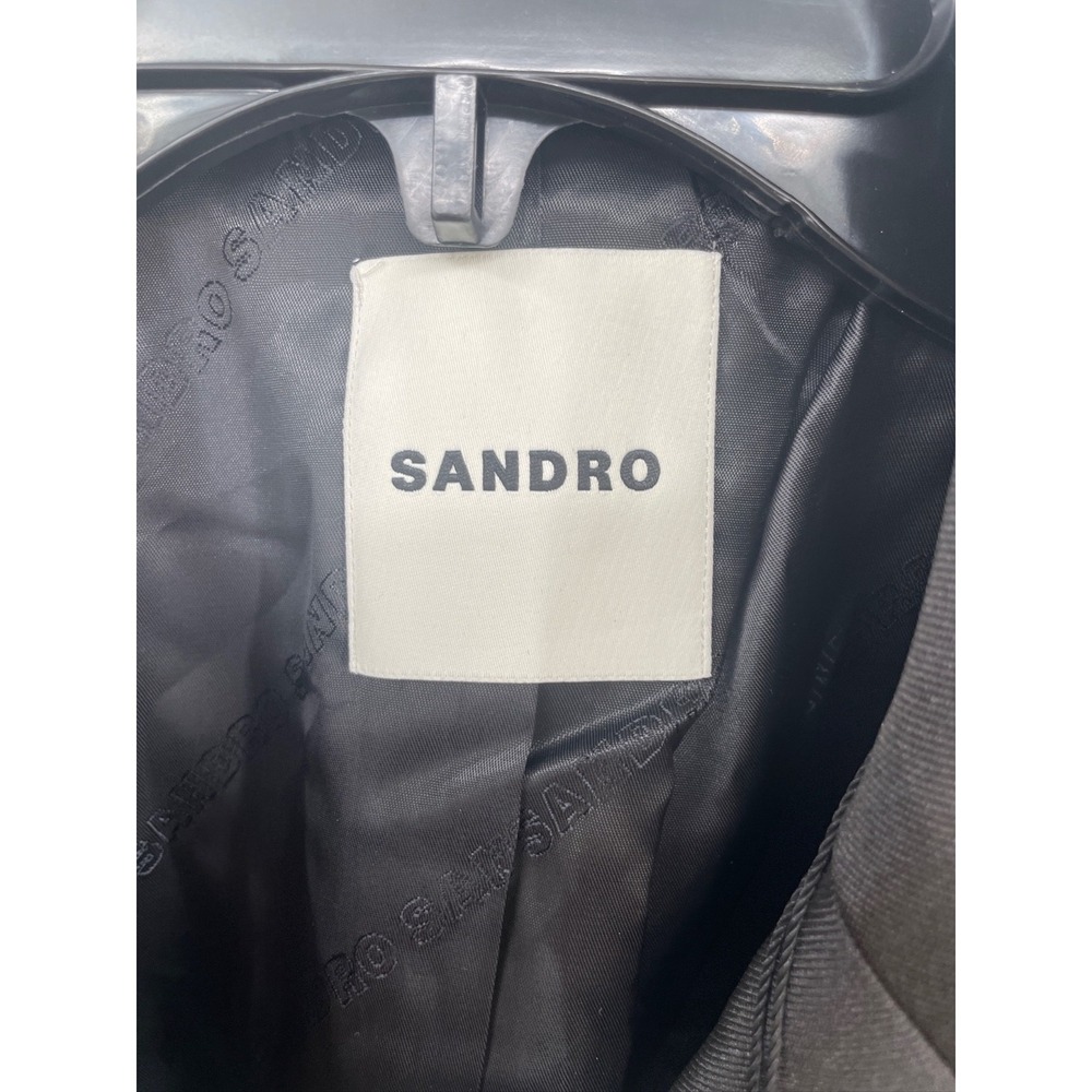 Sandro Short Satin-Look Floral Jacket Style# SFPVE00954 Size 38 Black - Picture 5 of 9